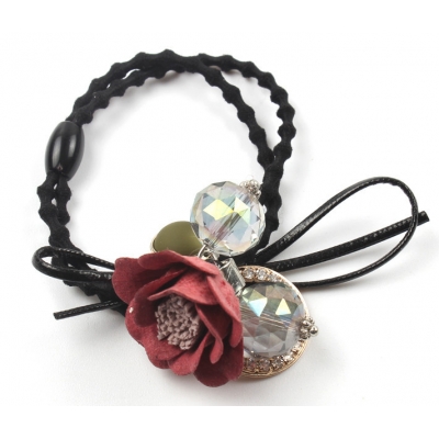 Hot selling rose flower and crystal ball hair bands